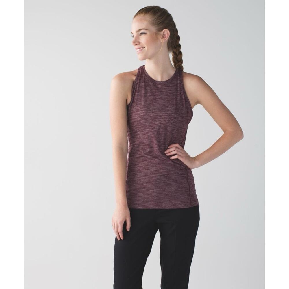 Lululemon & Go Everywhere Tank in Heathered Bordeaux Drama